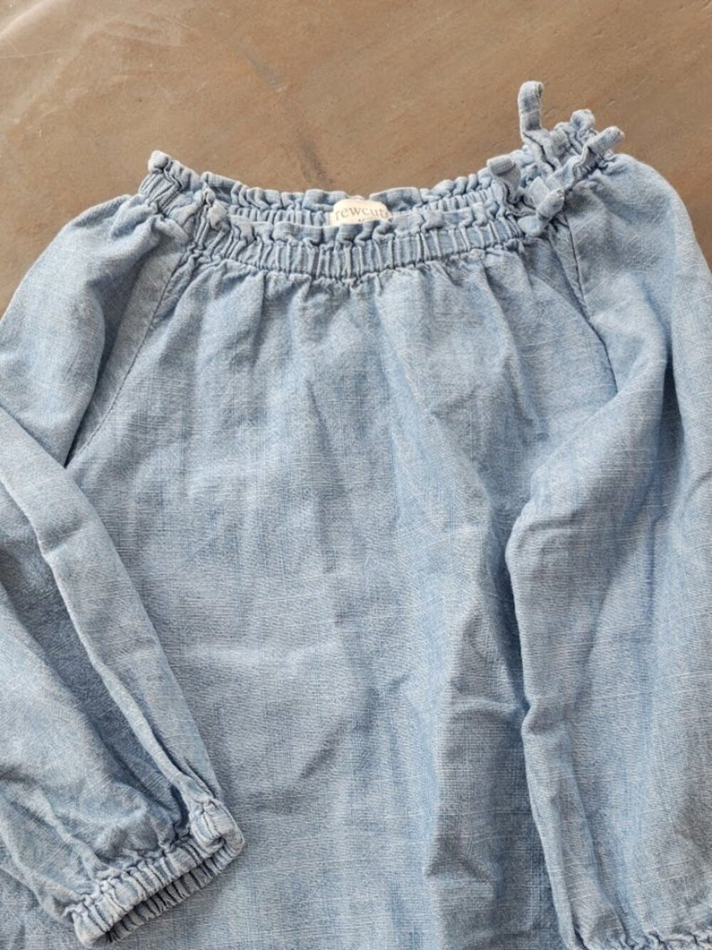 Girl's Crewcut Jean Shirt, Denim, Size 3